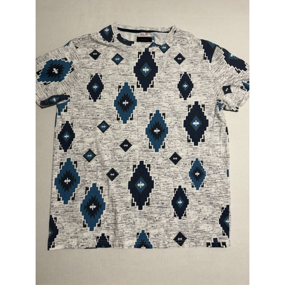 Nomad Brand Aztec Native American Pattern Grey SS Tee, Men's Medium